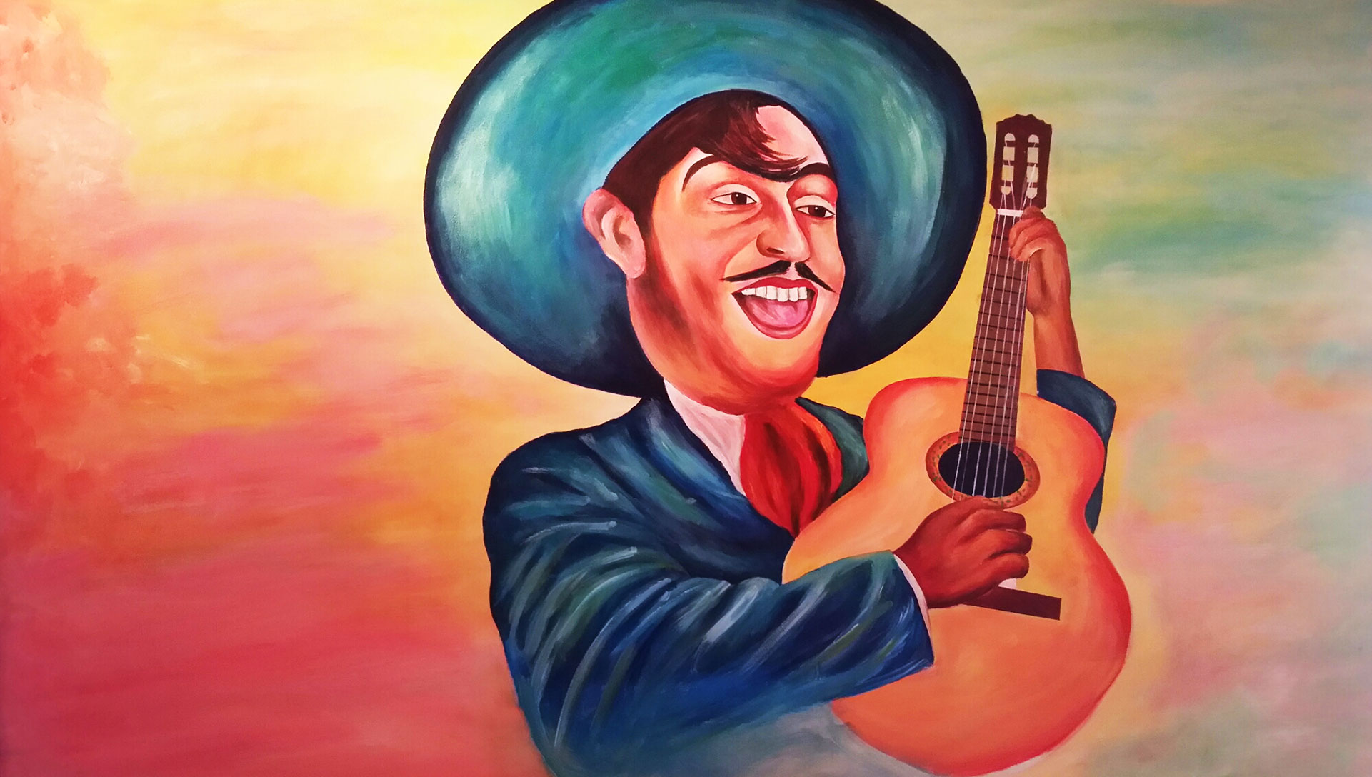 Mexican musician playing the guitar